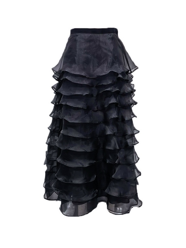 Slim temperament fashion skirt cake France style long skirt