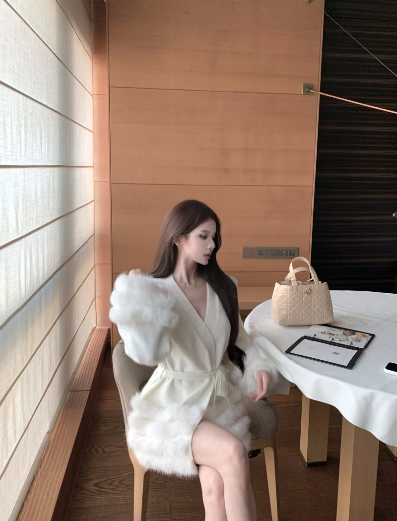 Elmo temperament frenum cardigan V-neck tender coat