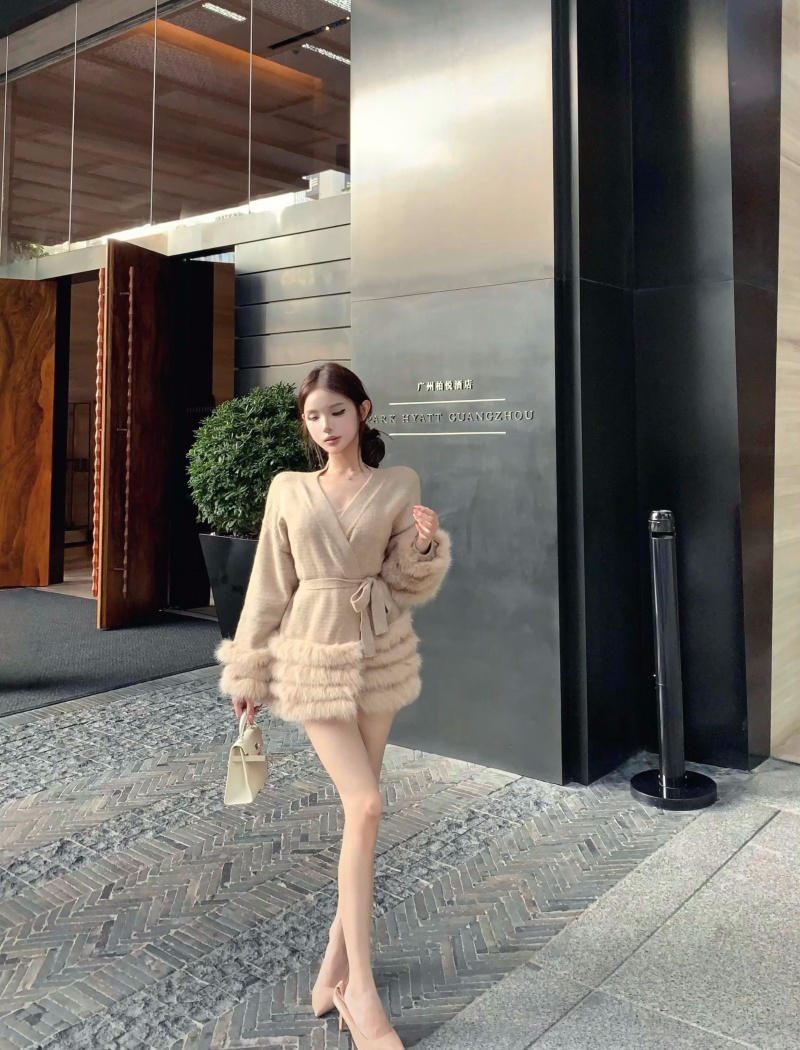 Elmo temperament frenum cardigan V-neck tender coat