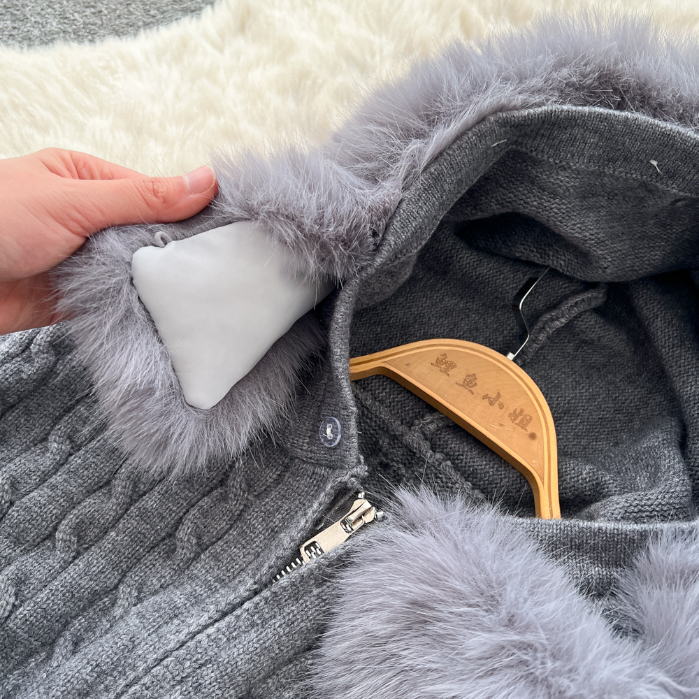 Knitted package hip niche fashion skirt 2pcs set