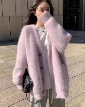 Mink velvet coat autumn and winter sweater for women