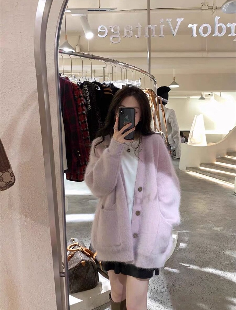 Mink velvet coat autumn and winter sweater for women