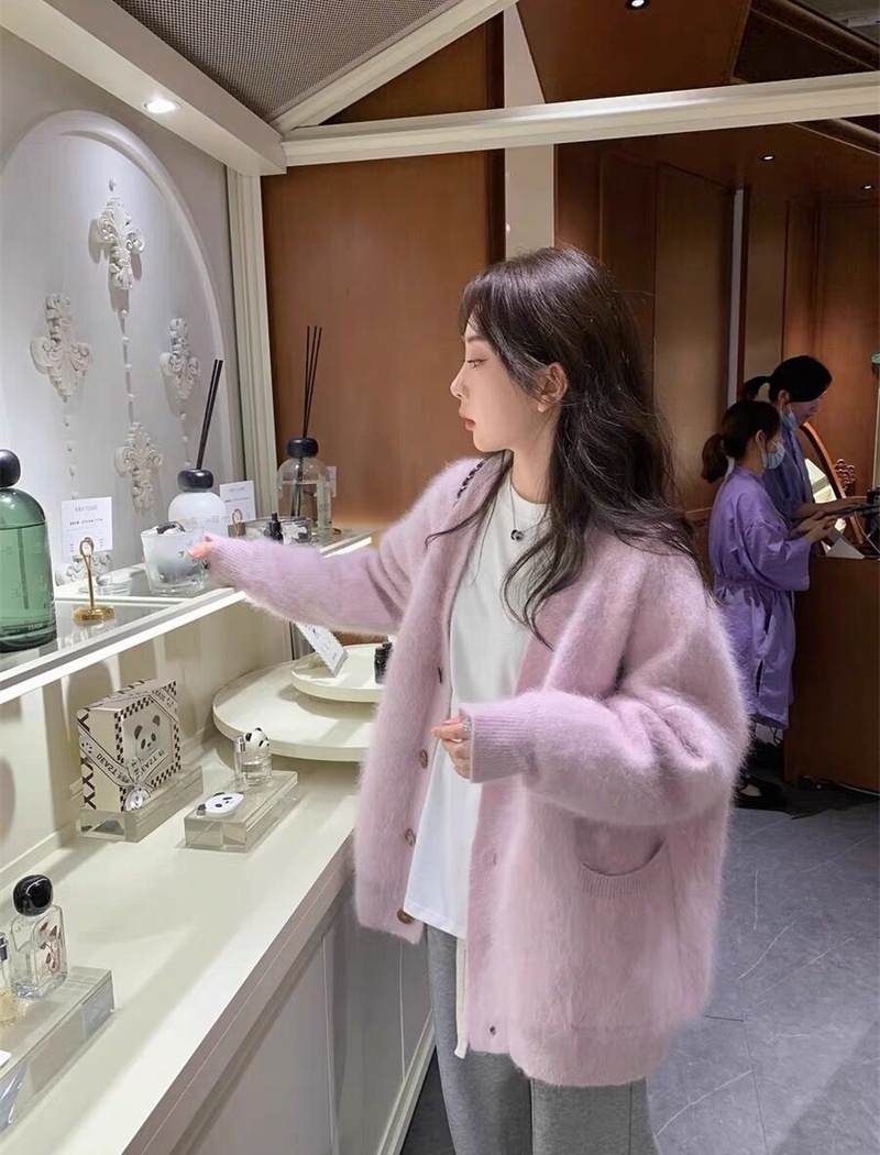 Mink velvet coat autumn and winter sweater for women