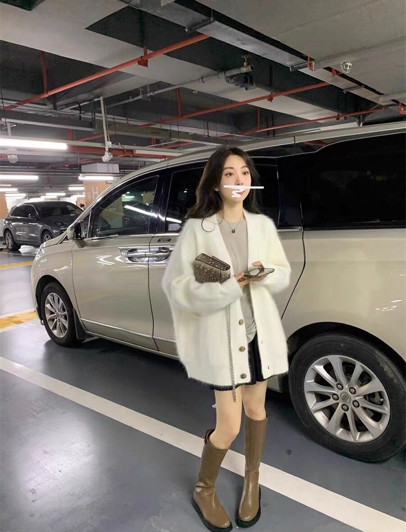 Mink velvet coat autumn and winter sweater for women