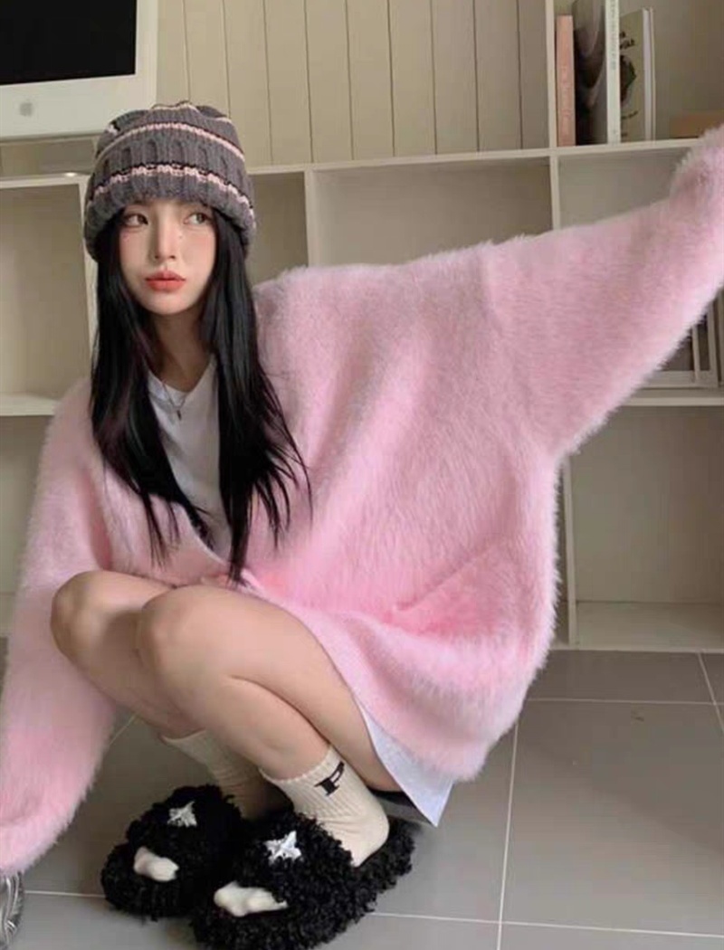 Mink velvet coat autumn and winter sweater for women