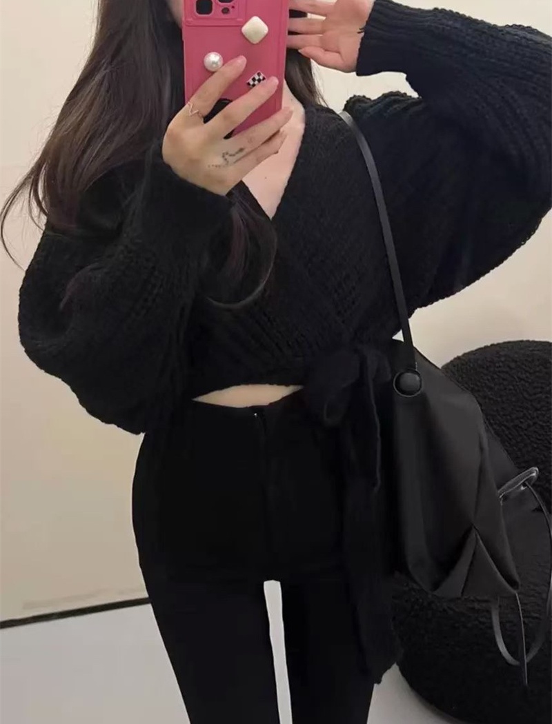 Temperament tender sweater high waist tops for women