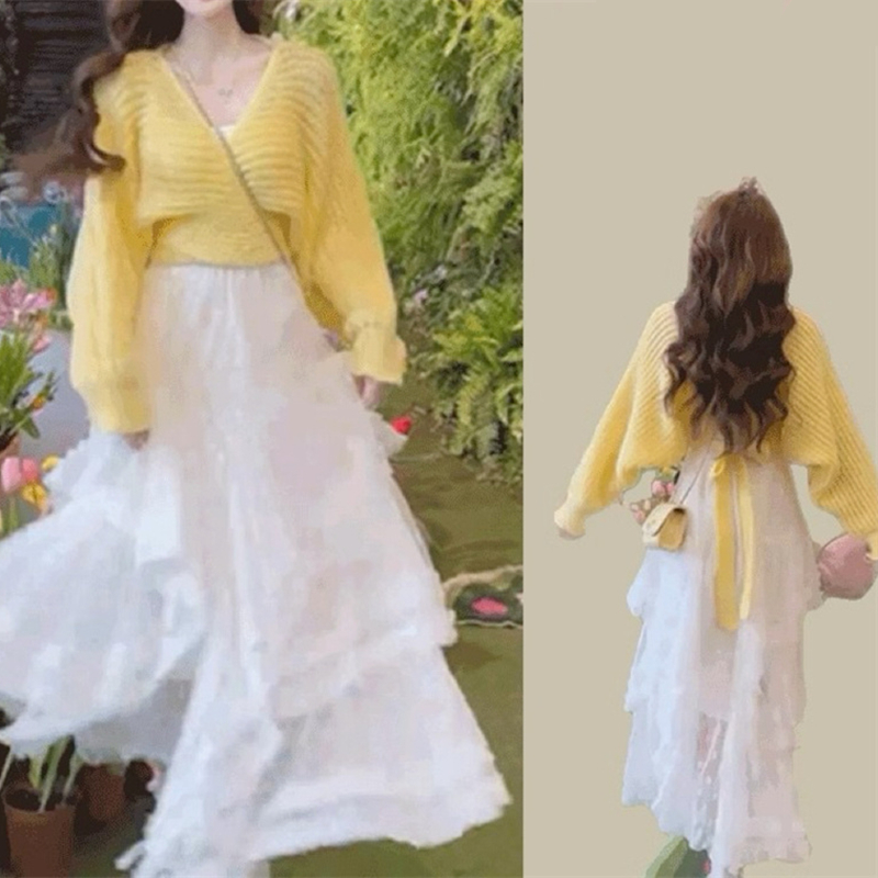 Temperament tender sweater high waist tops for women