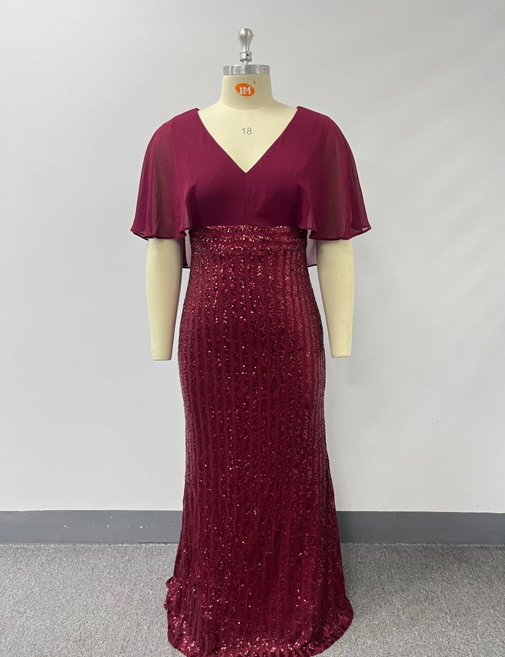 Temperament short sleeve evening dress