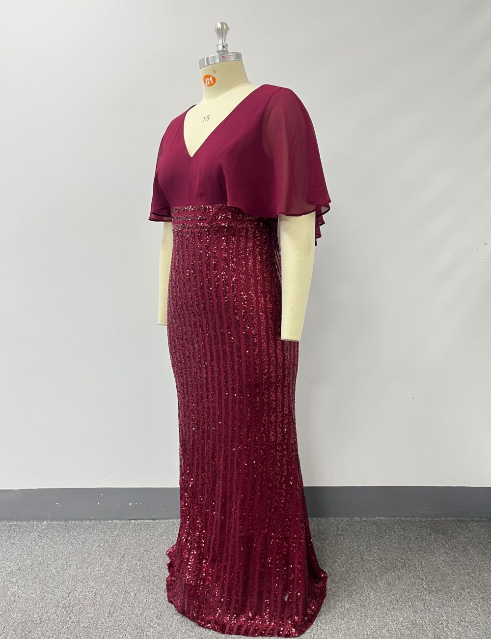 Temperament short sleeve evening dress