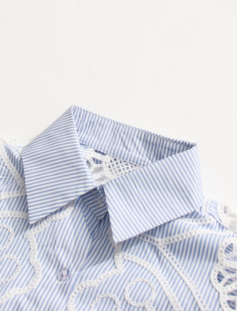 Flowers hollow art temperament elegant autumn retro shirt