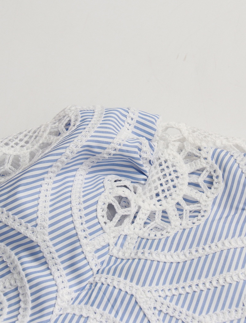 Flowers hollow art temperament elegant autumn retro shirt