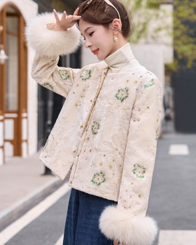 Fox fur winter Chinese style duck down coat