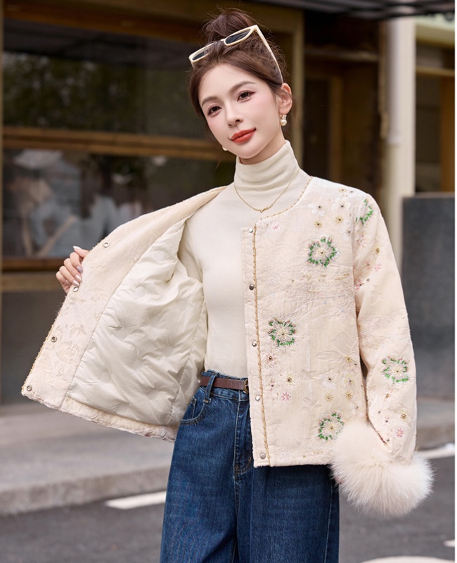 Fox fur winter Chinese style duck down coat