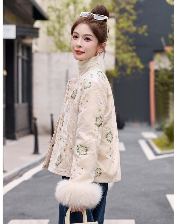 Fox fur winter Chinese style duck down coat