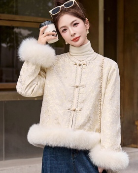 Fox fur winter down duck down Chinese style coat