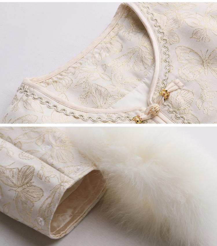 Fox fur winter down duck down Chinese style coat