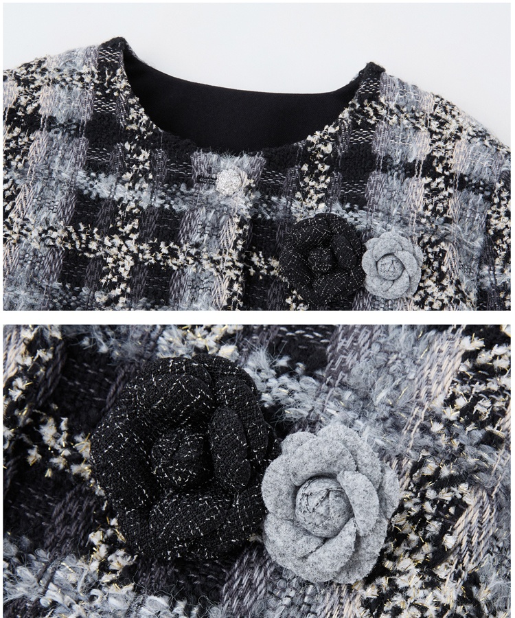 Wool with corsage coat duck down winter skirt a set