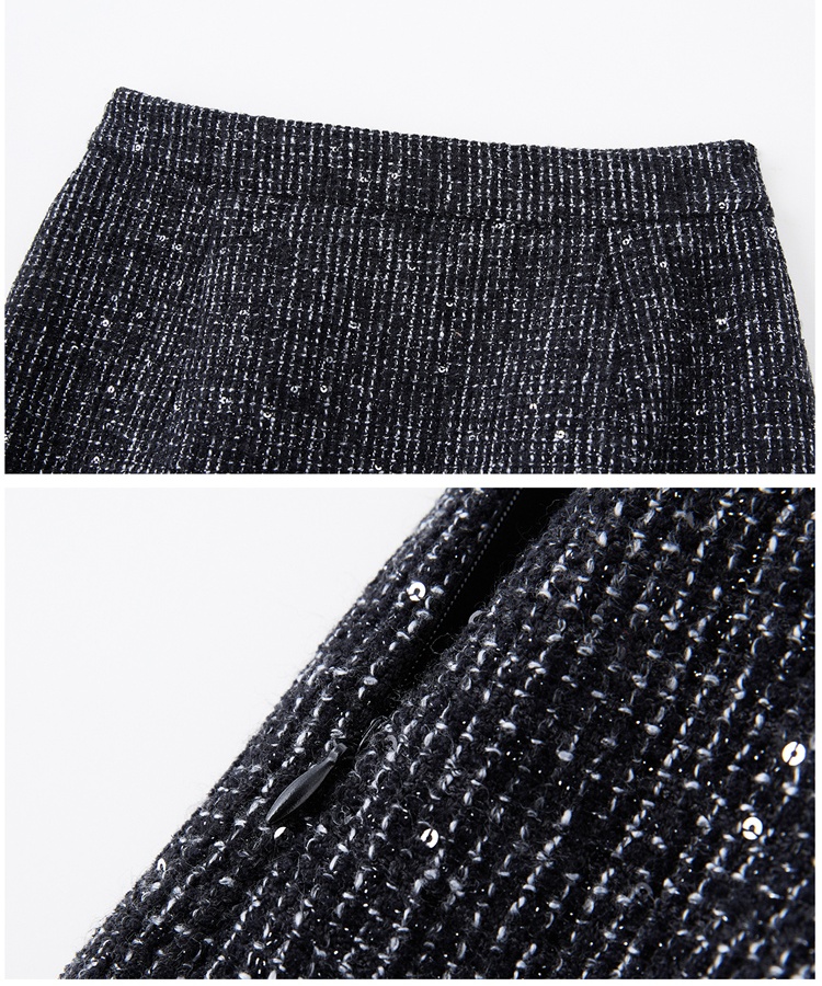 Winter chanelstyle long skirt coarse flower coat a set