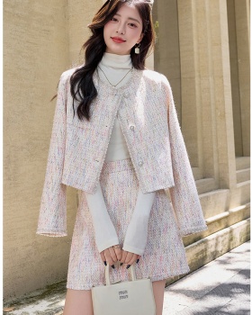 Autumn coat chanelstyle skirt 2pcs set