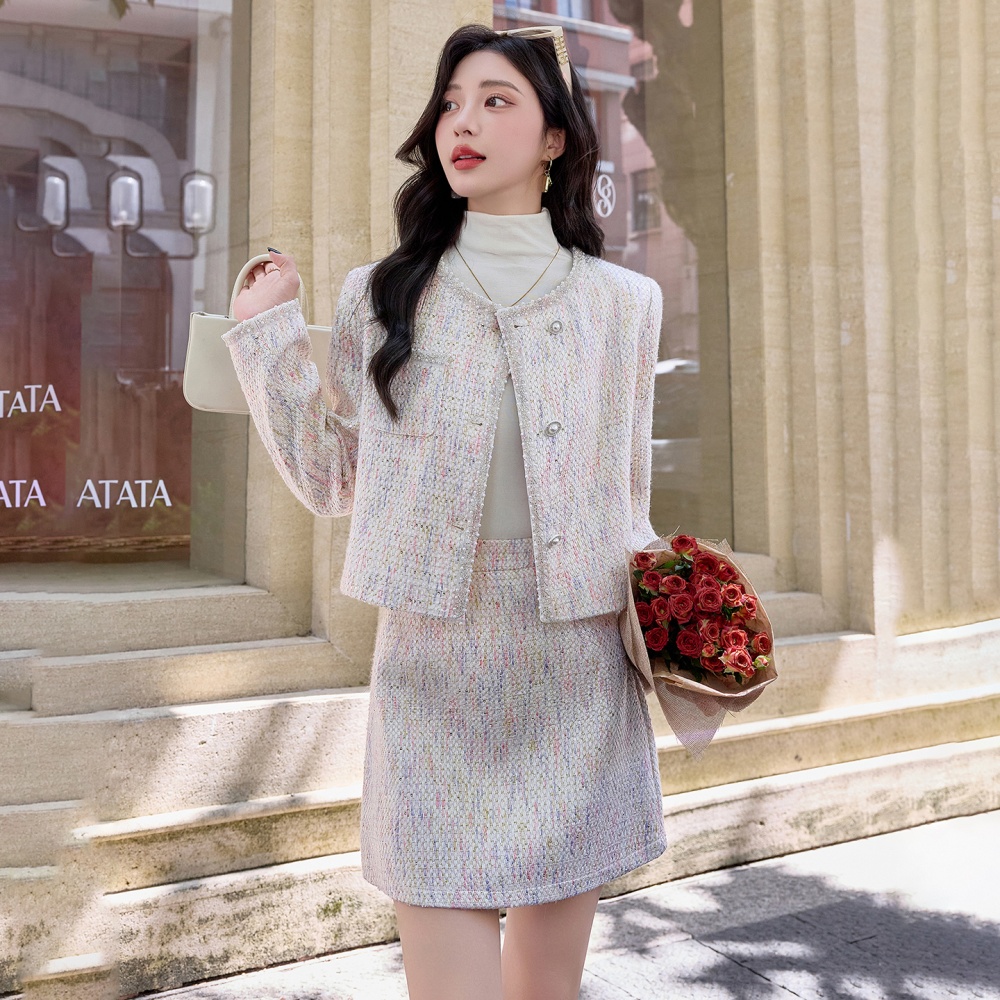 Autumn coat chanelstyle skirt 2pcs set