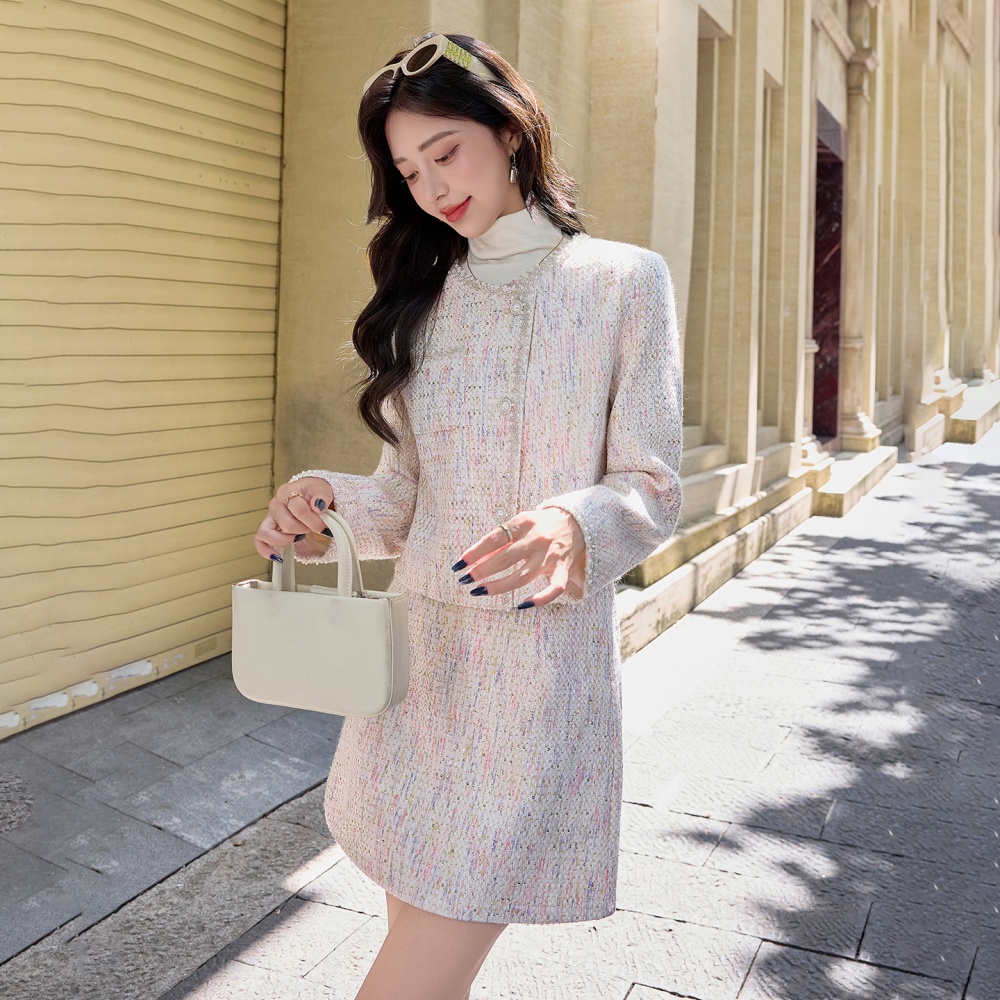 Autumn coat chanelstyle skirt 2pcs set