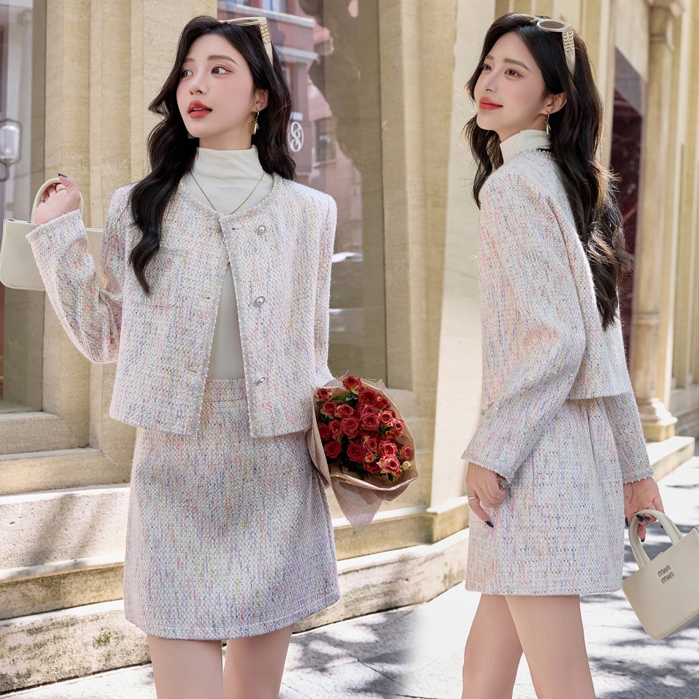 Autumn coat chanelstyle skirt 2pcs set