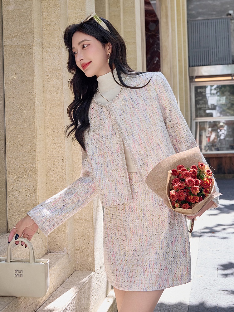 Autumn coat chanelstyle skirt 2pcs set