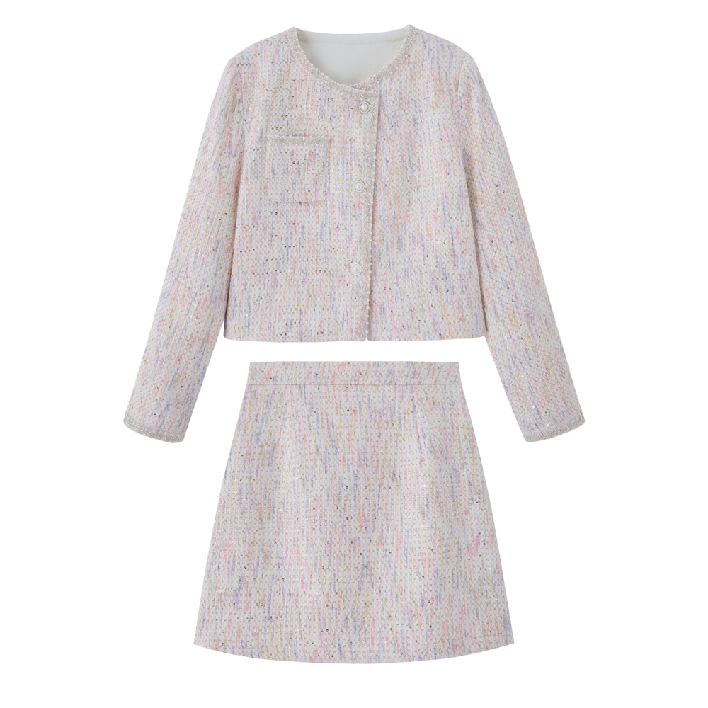 Autumn coat chanelstyle skirt 2pcs set