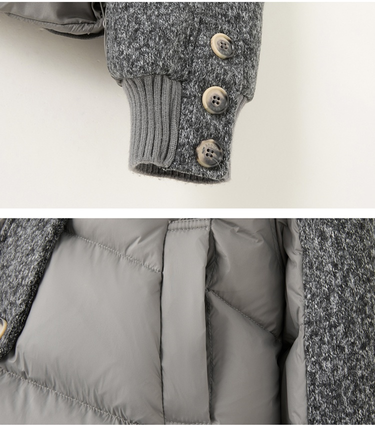 Down knitted Korean style Casual splice coat