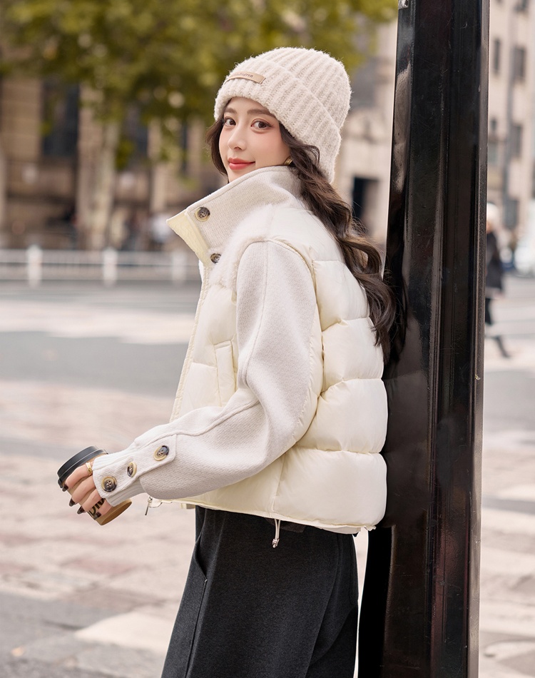 Down knitted Korean style Casual splice coat