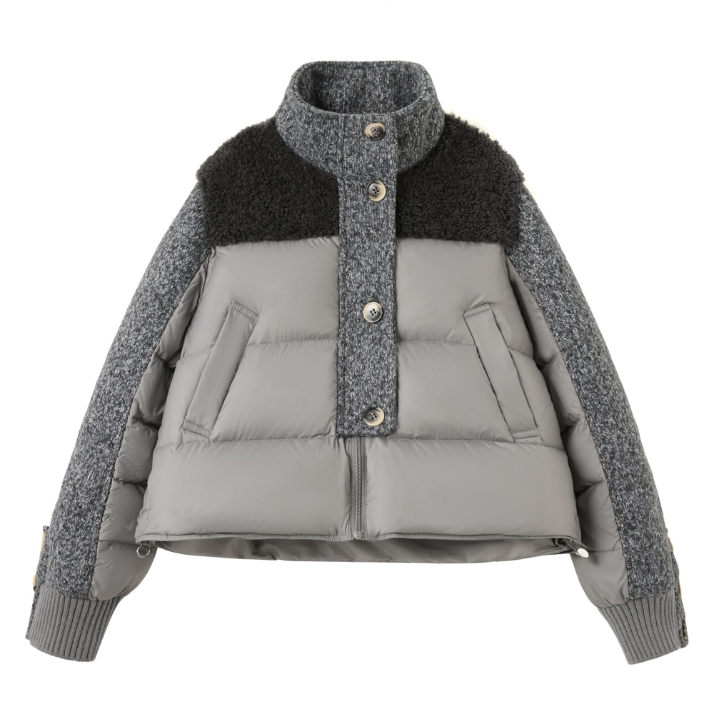 Down knitted Korean style Casual splice coat
