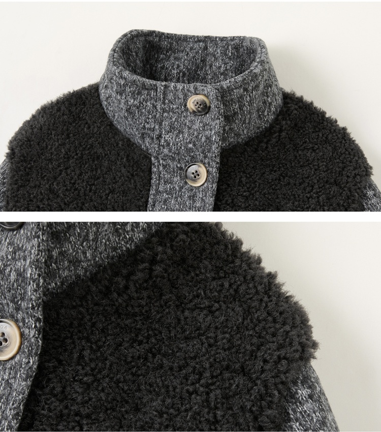 Down knitted Korean style Casual splice coat