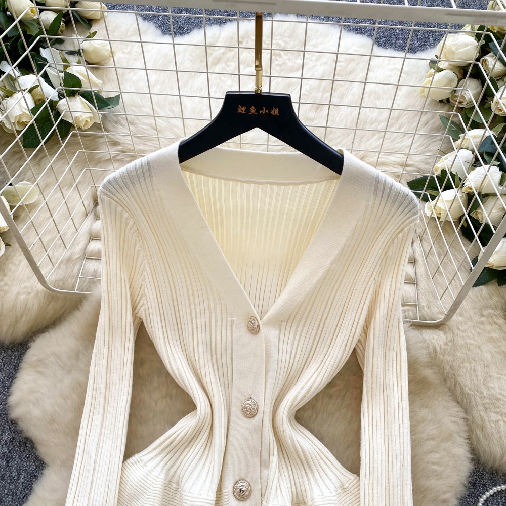 Slim pinched waist dress temperament sweater dress