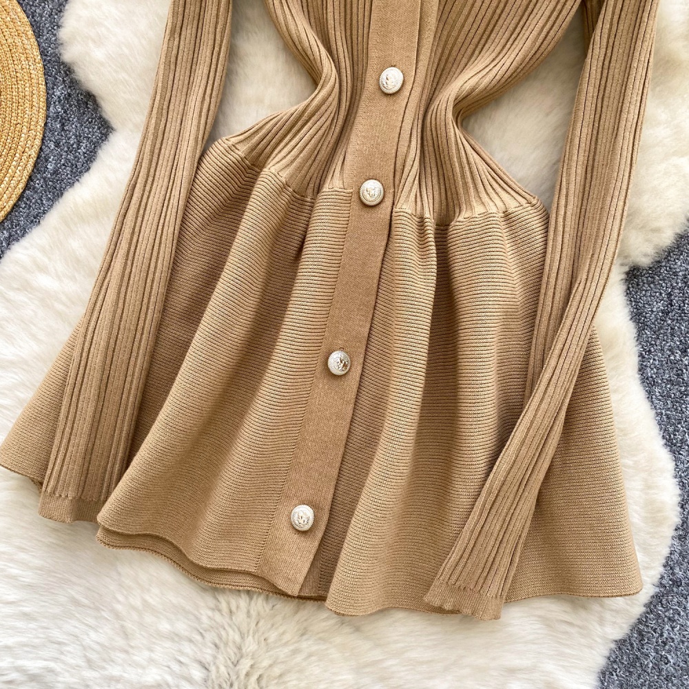 Slim pinched waist dress temperament sweater dress