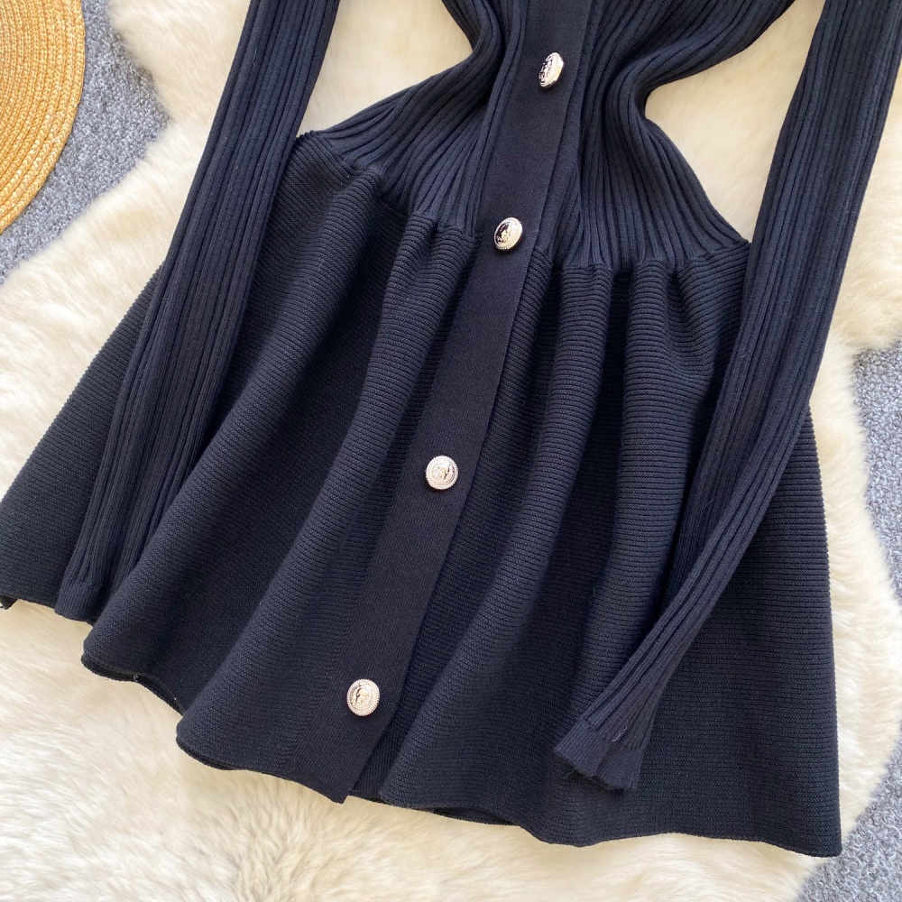 Slim pinched waist dress temperament sweater dress