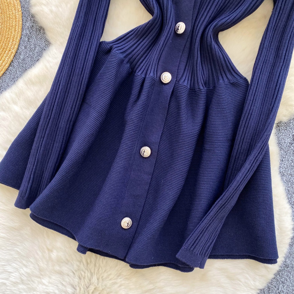 Slim pinched waist dress temperament sweater dress