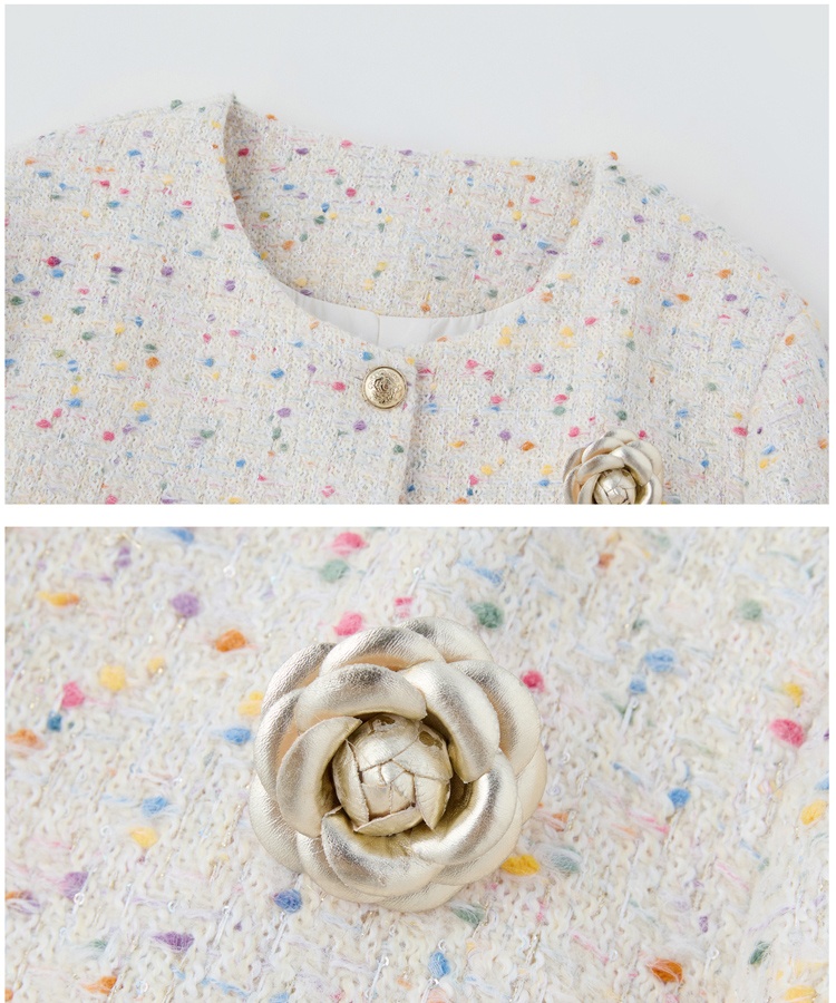 Duck down rainbow coat lace winter skirt 2pcs set