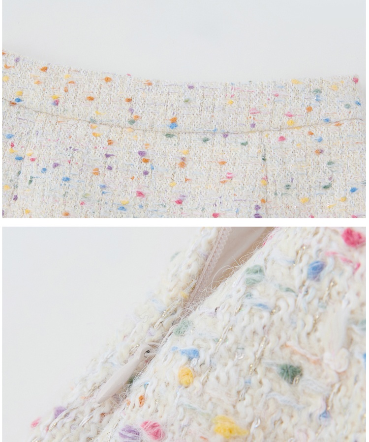 Duck down rainbow coat lace winter skirt 2pcs set