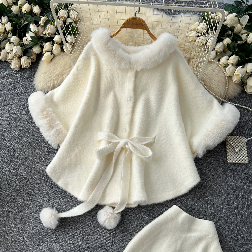 Tassels splice tops temperament skirt 2pcs set for women