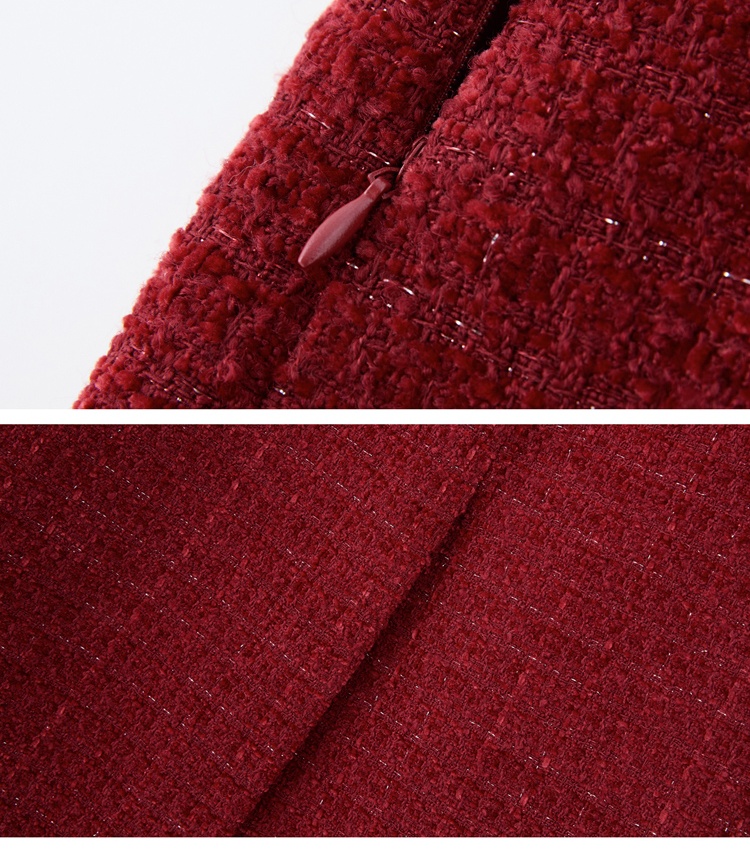 Bride winter red coat duck down down long skirt 2pcs set