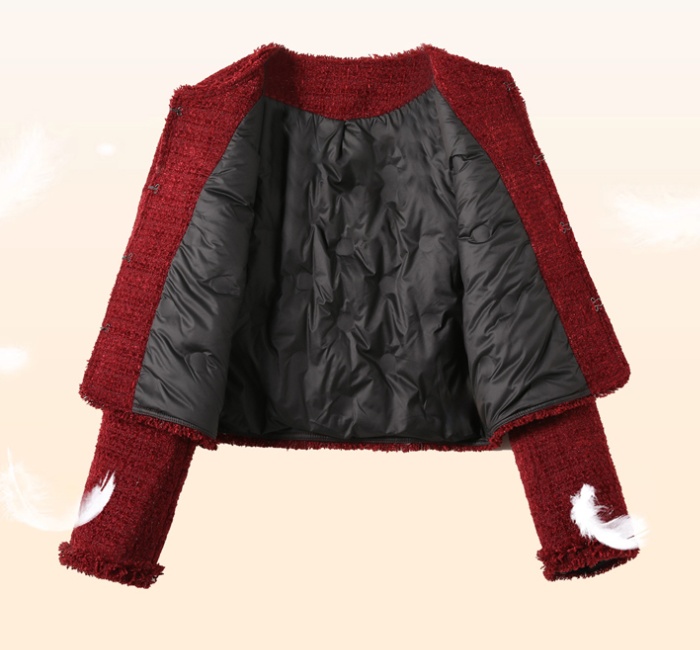 Bride winter red coat duck down down long skirt 2pcs set