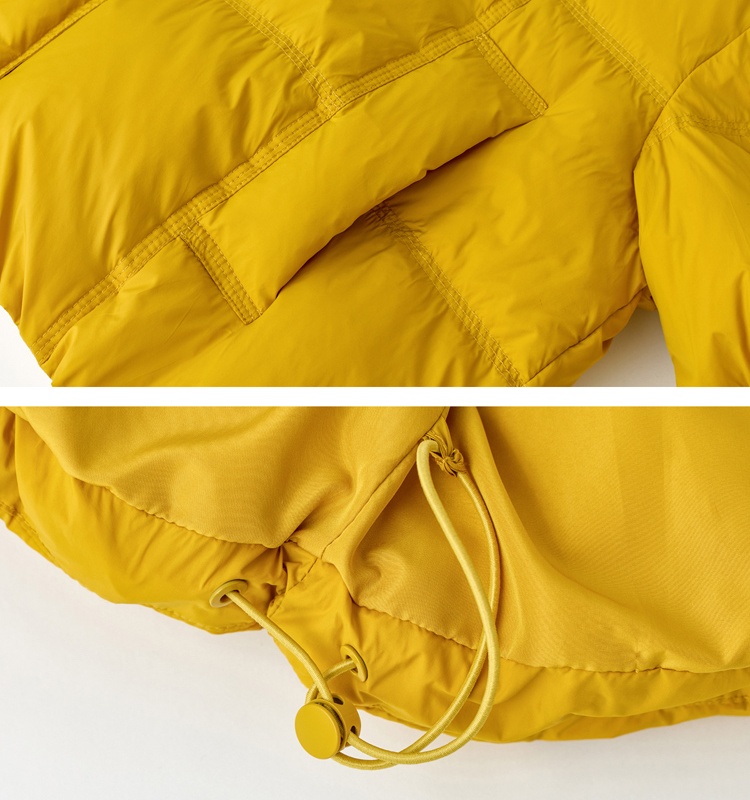 Winter duck down mixed colors zip plaid coat