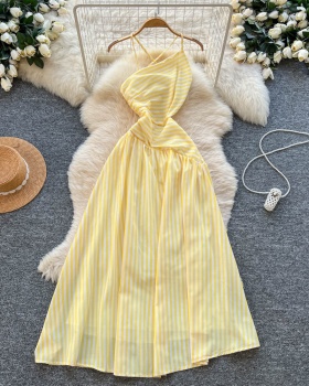 France style dress stripe long dress for women