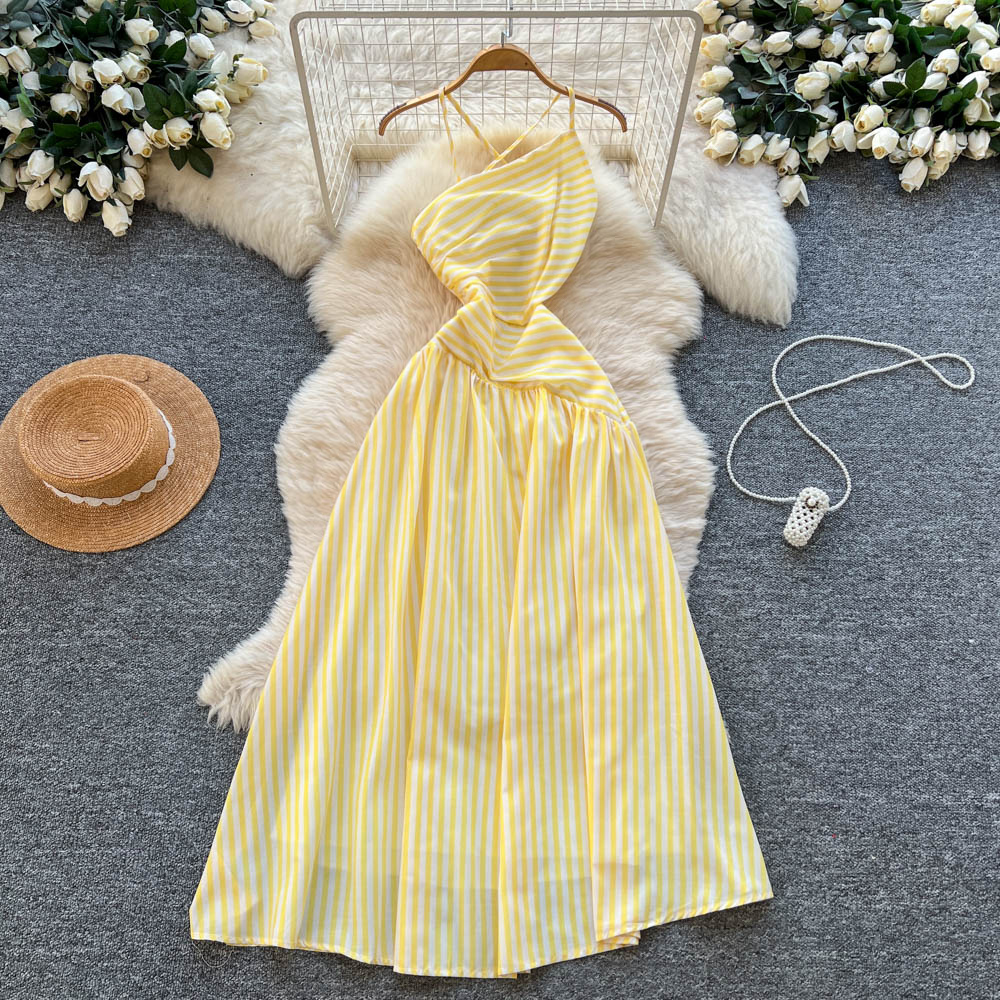 France style dress stripe long dress for women