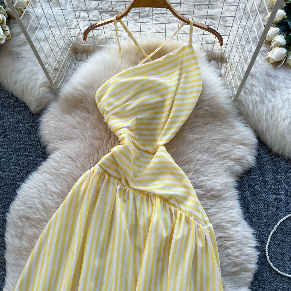 France style dress stripe long dress for women