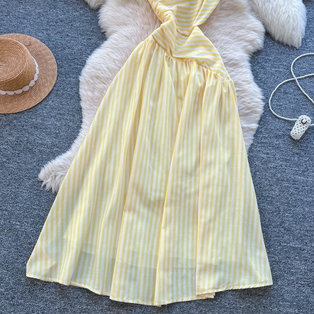France style dress stripe long dress for women