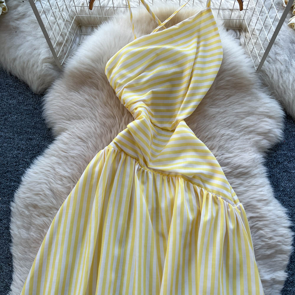 France style dress stripe long dress for women