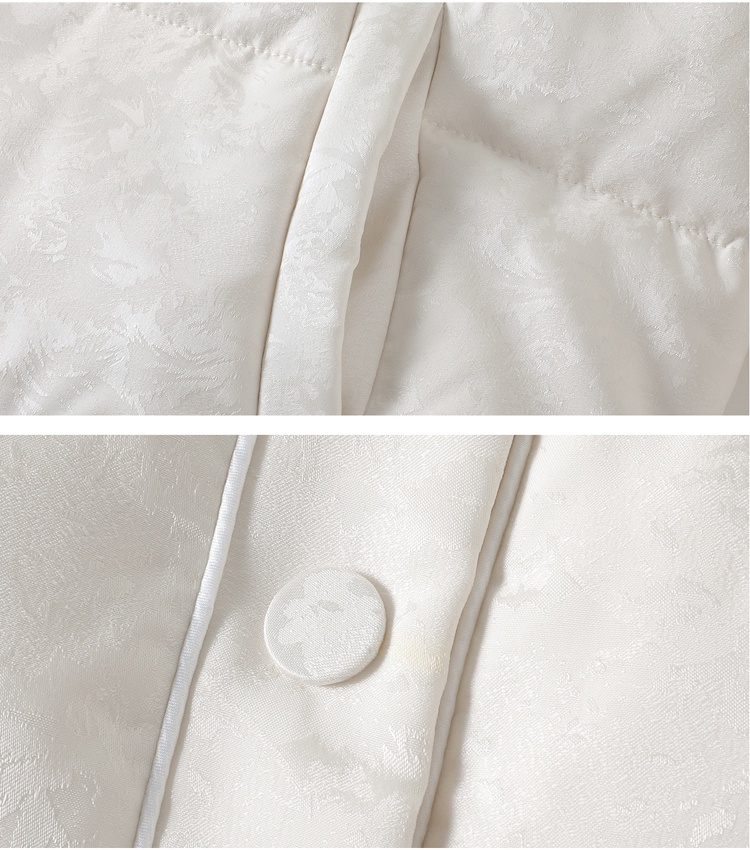 Winter Chinese style duck down white fox fur jacket