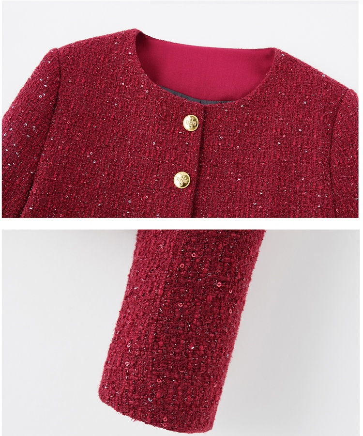 Winter down long skirt wool simple evening dress a set