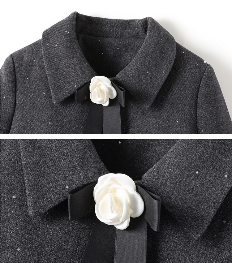 Winter chanelstyle coat fox fur sleeve short skirt a set